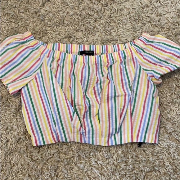 Forever 21 Tops - Rainbow off the shoulder crop top 3 for $15